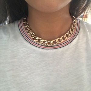 Something navy link necklace